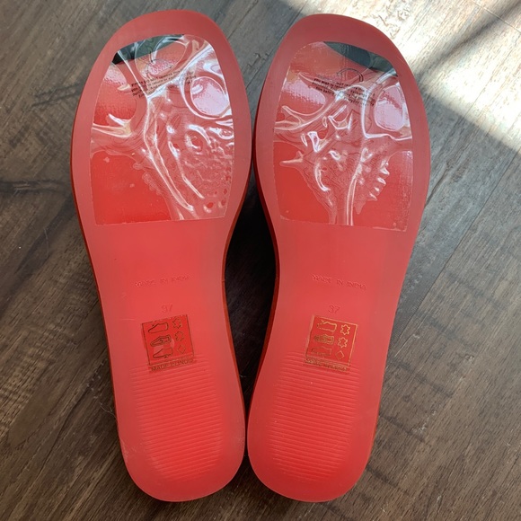 ❤️NEW❤️ Free People Haven Thong Flatform Leather Platform Sandal, Flame Red - Picture 4 of 6